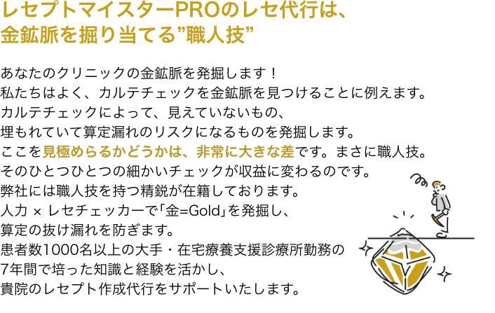 レセプトマイスターPROのレセプト代行は、算定の抜け漏れを防ぐ